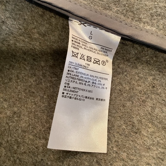 Banana Republic Gray Women's Coat with Shawl Collar Size Large Wool Blend - Picture 6 of 6